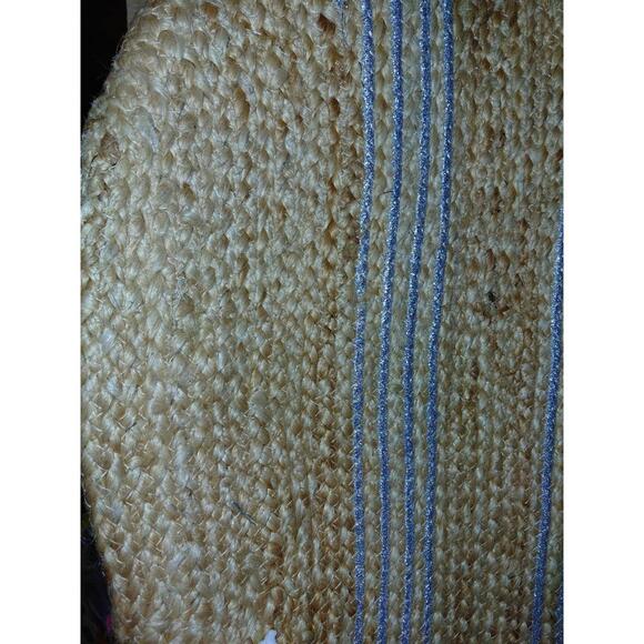 Woven wood handle beach bag - Picture 6 of 8